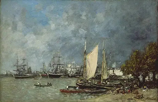 Paysage à Bordeaux - Eugène Boudin image 1 copie de tableau peinte à la main