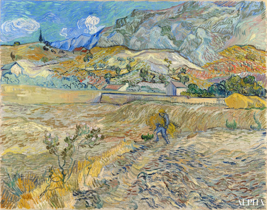 Paysage à Saint-Rémy - Van Gogh - Reproductions de tableaux et peintures haut de gamme