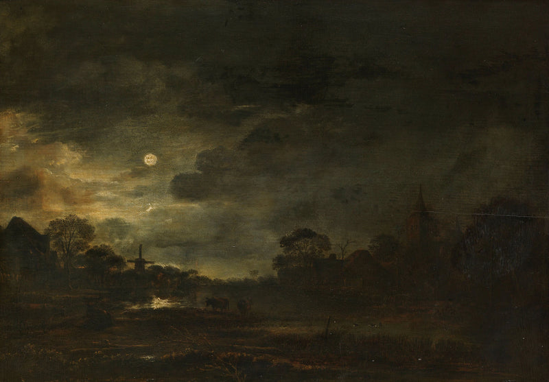 Paysage au clair de lune - Aernout van der Neer