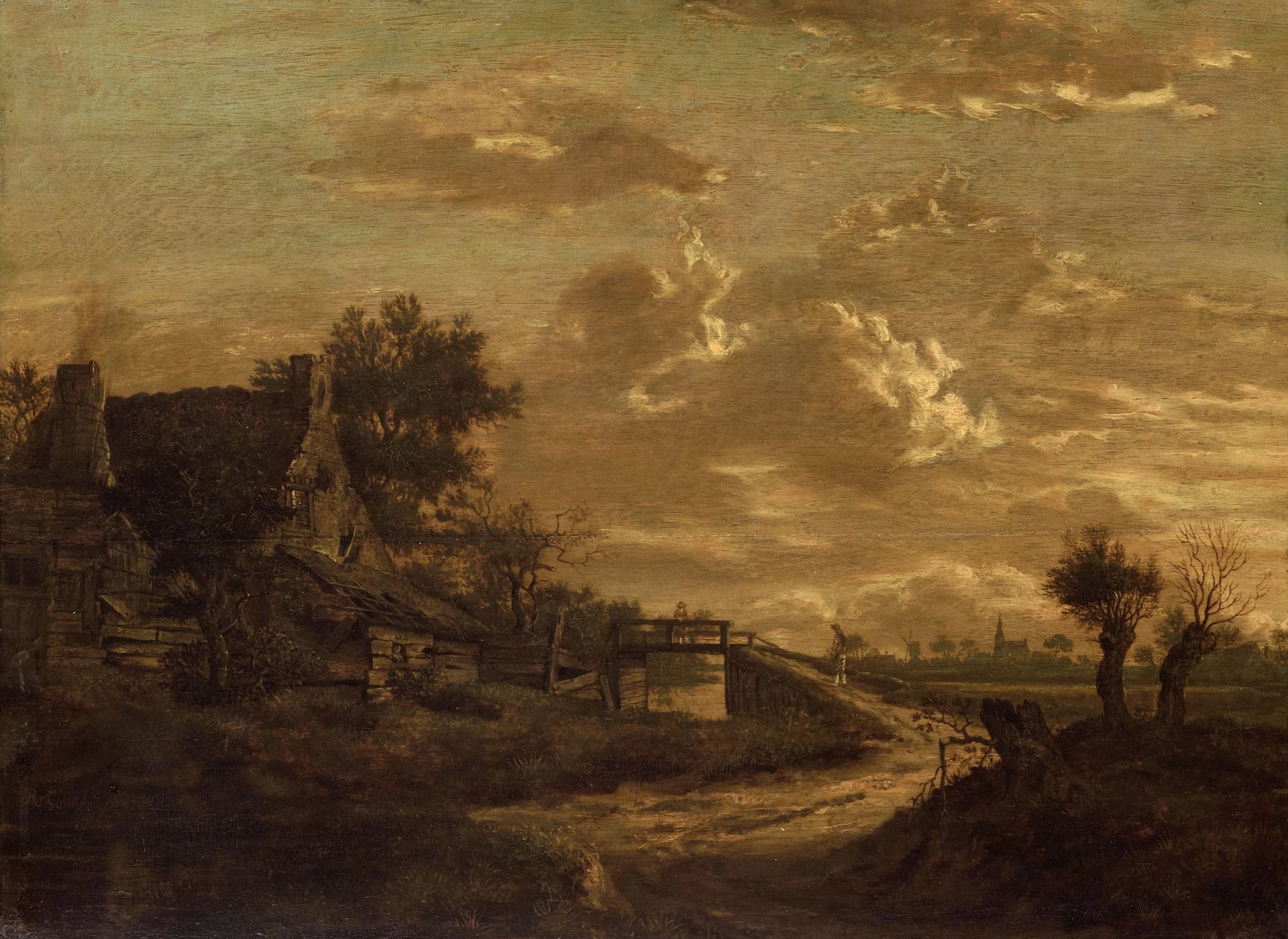 Paysage au coucher du soleil - Rafaël Camphuysen
