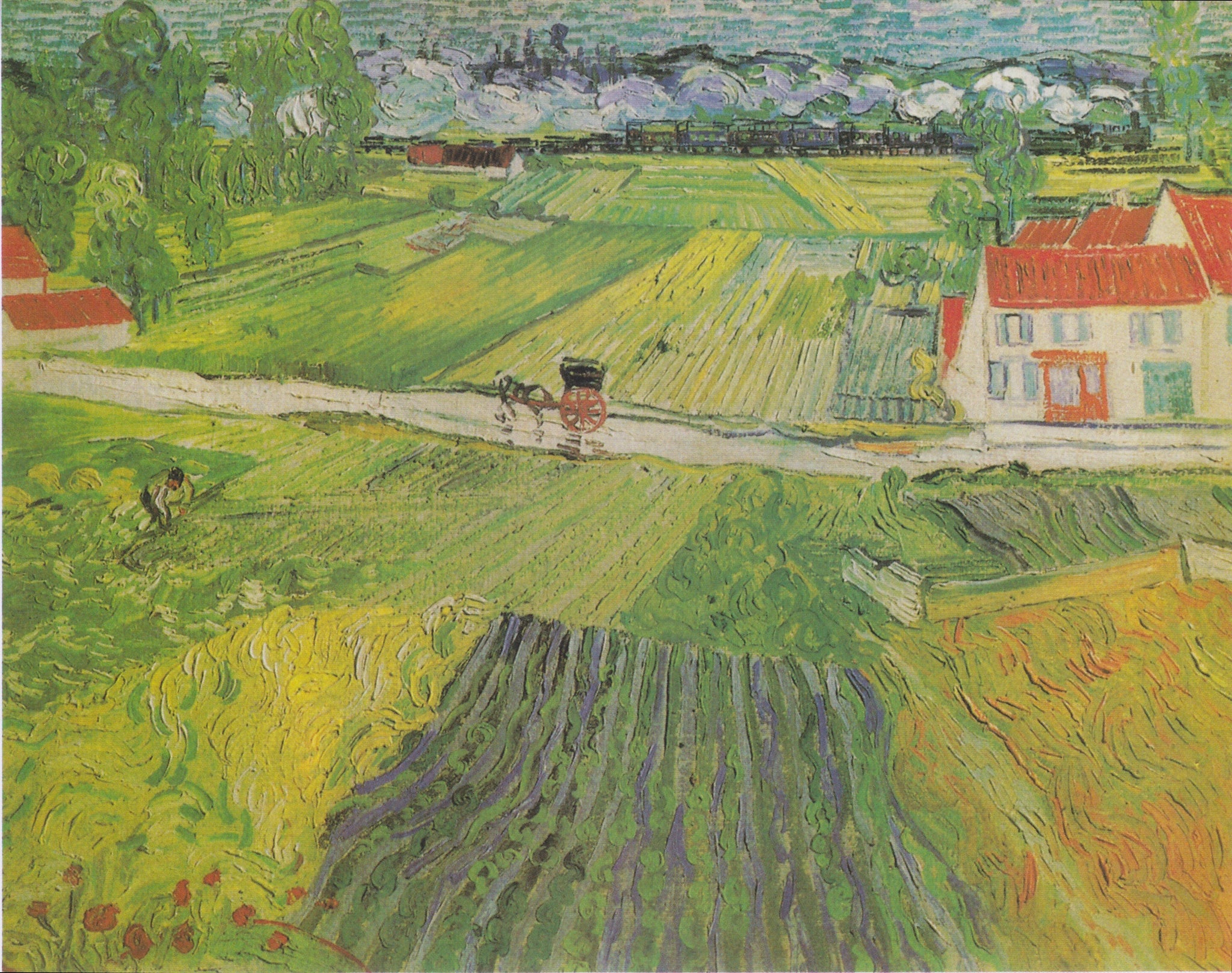 Paysage d’Auvers après la pluie avec carriole et train de Vincent van Gogh, musée Pouchkine