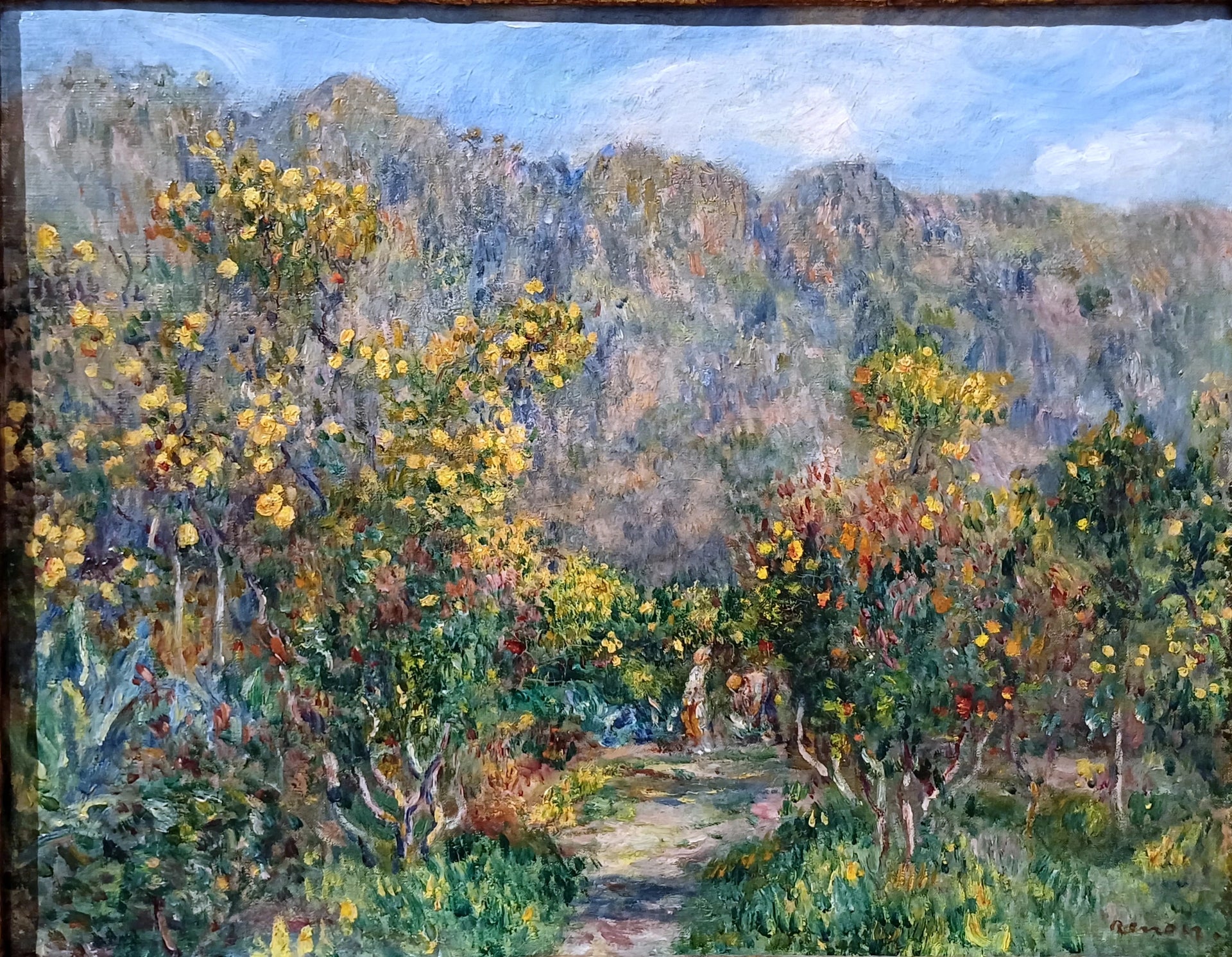 Paysage aux mimosas de Pierre-Auguste Renoir, 1912, Museo Soumaya 3618 – reproduction peinture à l’huile sur toile