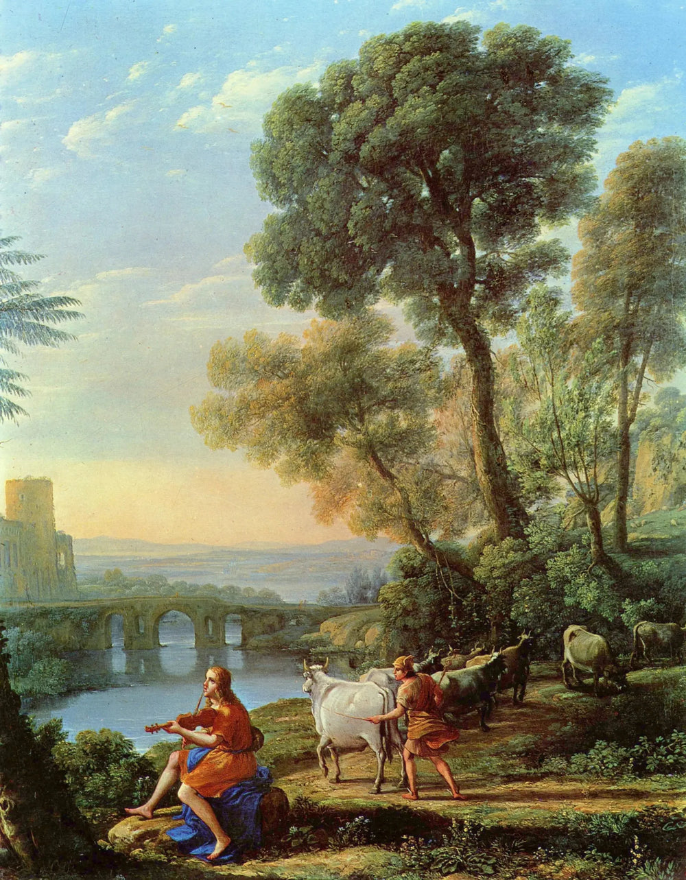 Paysage avec Apollon gardant les troupeaux d’Admetus - Claude Lorrain image 1 tableau peint à l’huile sur toile