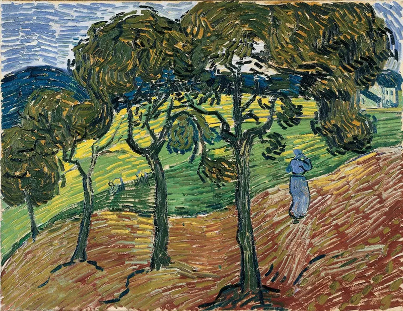 나무와 인물이 있는 풍경 - Vincent van Gogh