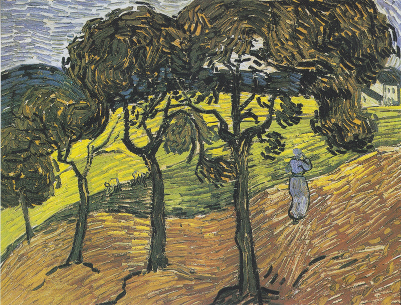 나무와 인물이 있는 풍경 - Vincent van Gogh
