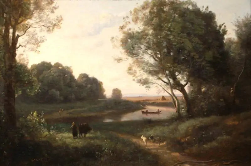 Paysage avec personnages - Jean-Baptiste Camille Corot - Alpha Reproduction