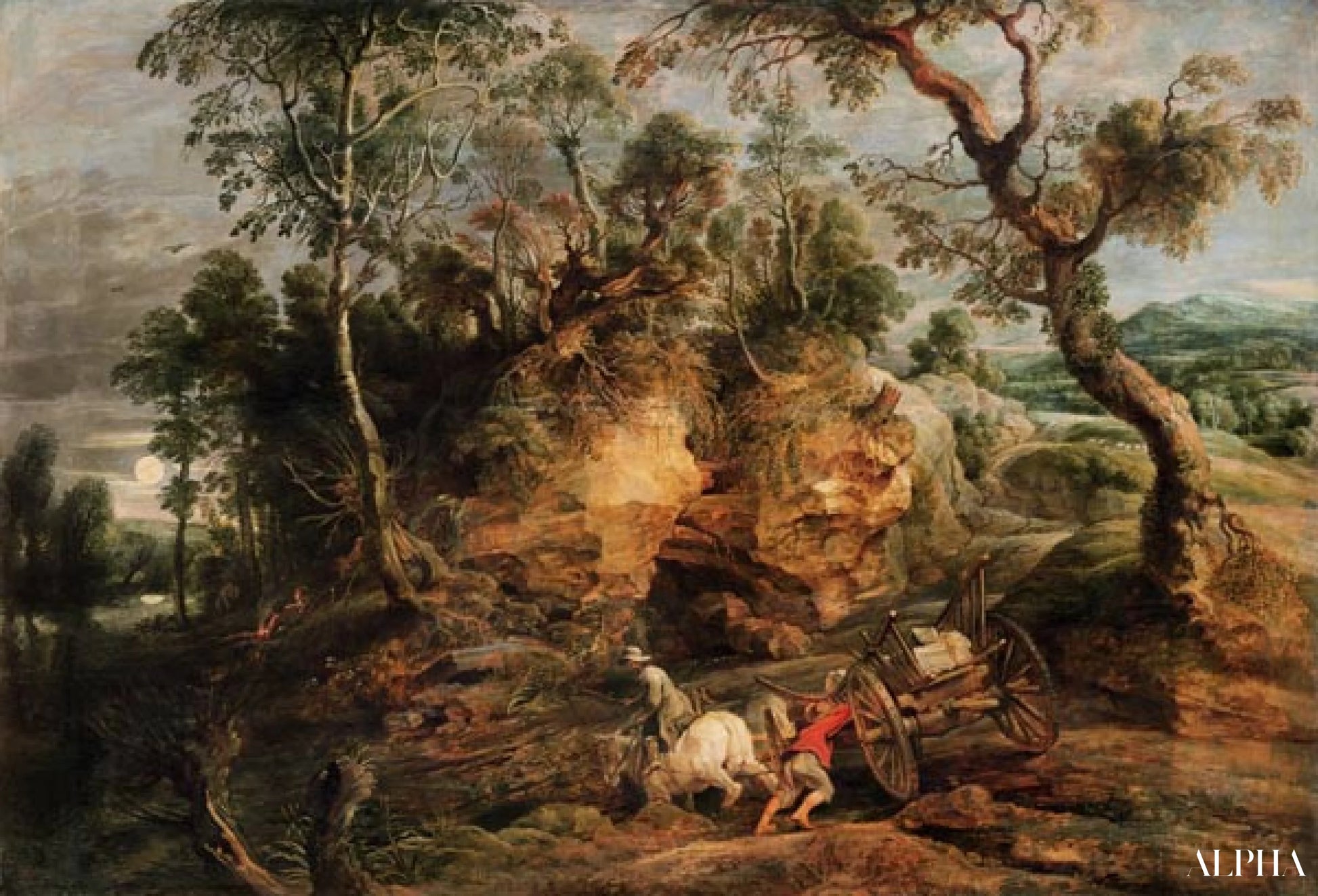 돌 운반자와 풍경 - Peter Paul Rubens - 고급 그림 및 회화 복제