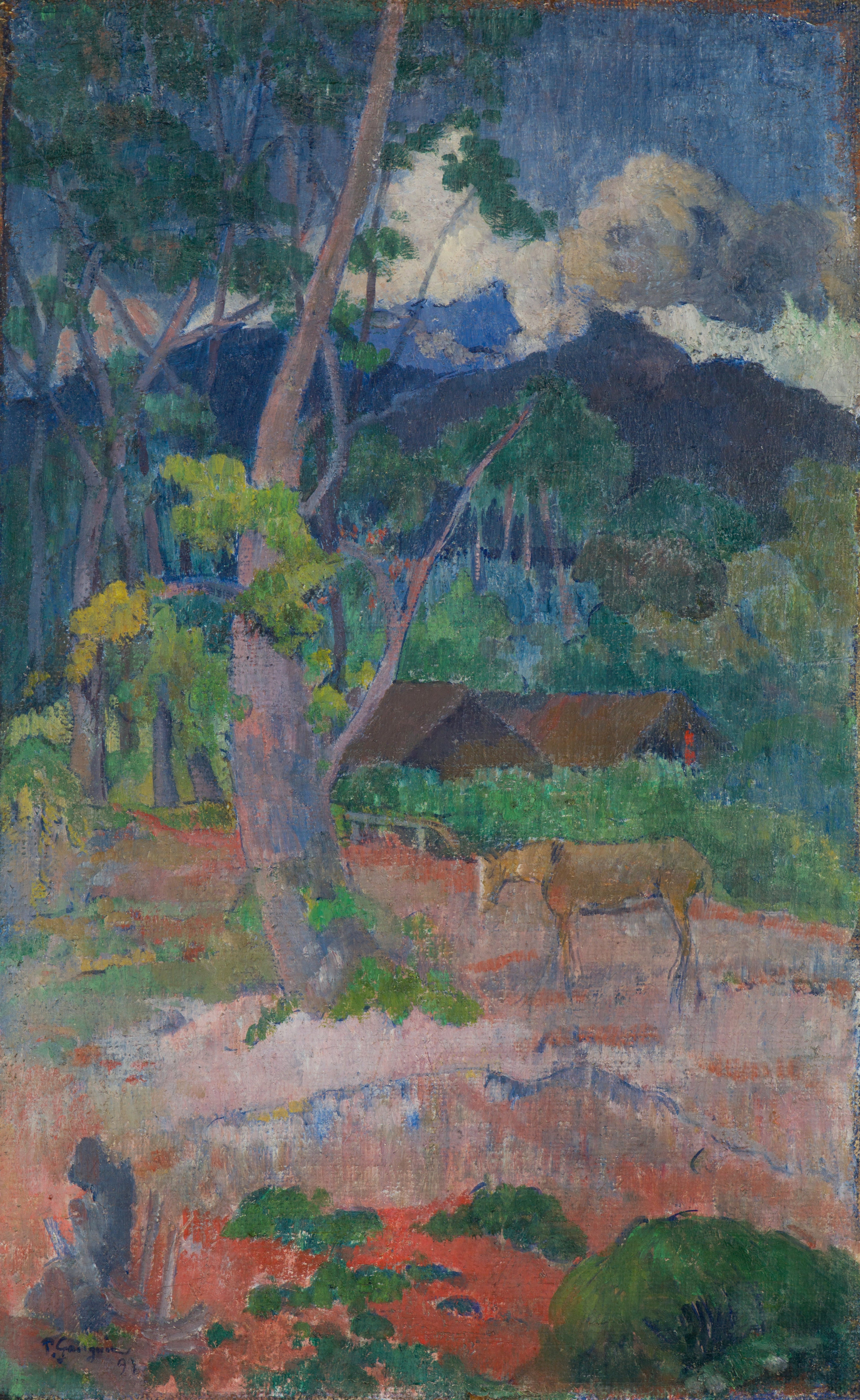 Reproduction du tableau « Paysage avec un cheval - Paul Gauguin » par Alpha Reproduction en peinture à l’huile