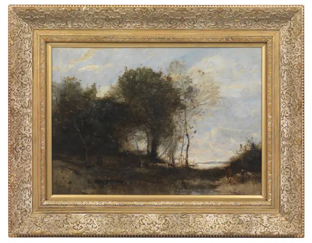 Paysage boisé avec personnages - Jean-Baptiste Camille Corot - Alpha Reproduction
