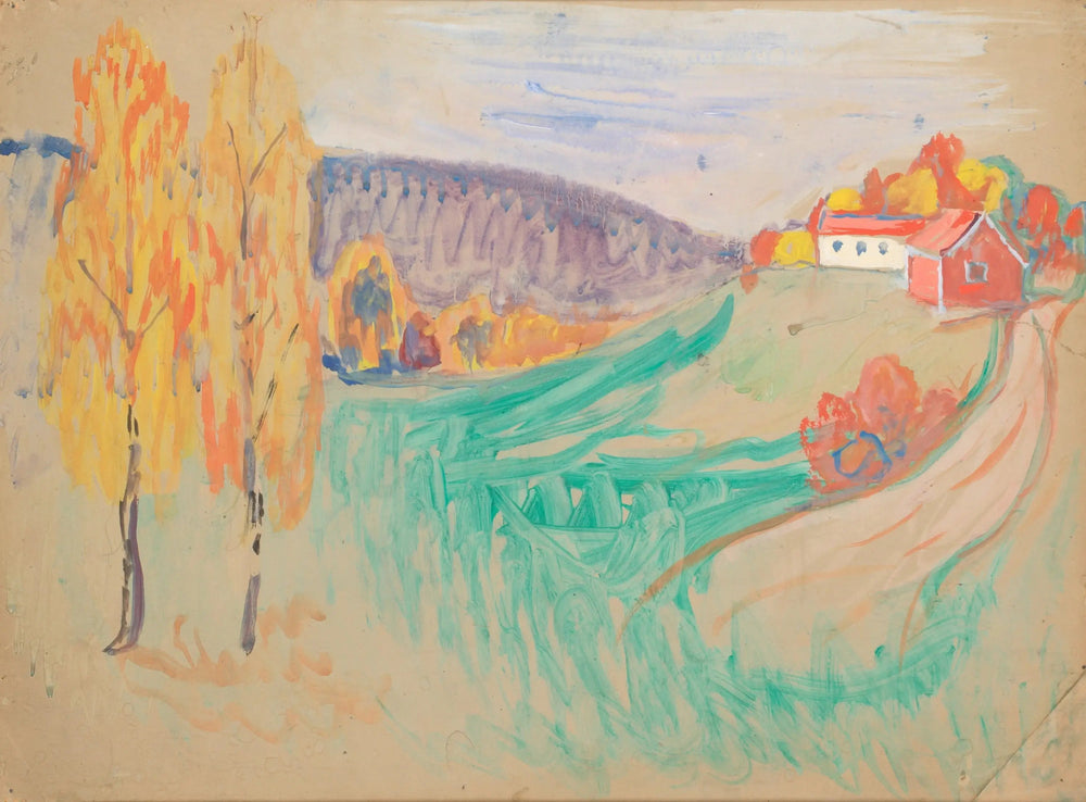 Paysage d'automne - Edvard Munch image 1 copie de tableau peinte à la main