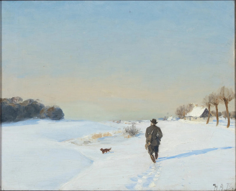 햇살 가득한 날에 사냥꾼과 그의 개가 있는 겨울 풍경 - H. A. Brendekilde

Source:
Paysage d'hiver avec un chasseur et son chien par une journée ensoleillée - H. A. Brendekilde