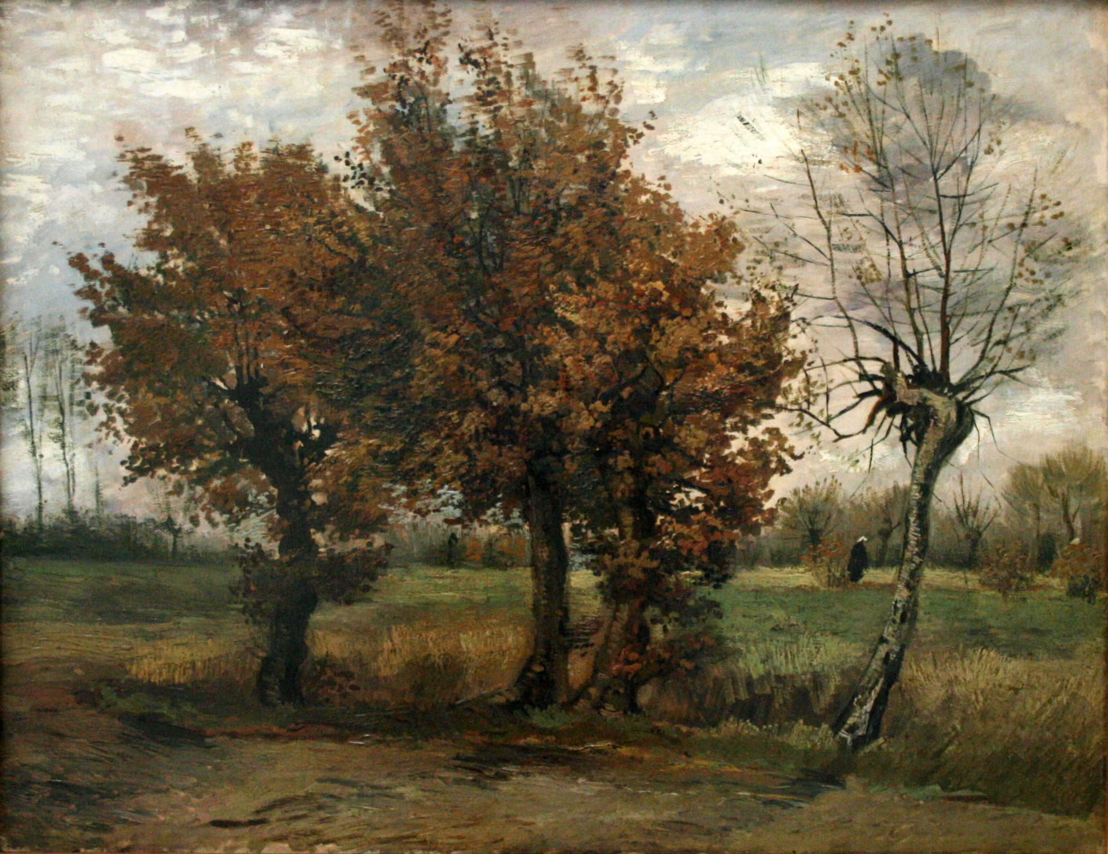 Reproduction du tableau « Paysage d'automne avec quatre arbres - Vincent van Gogh » par Alpha Reproduction en peinture à l’huile