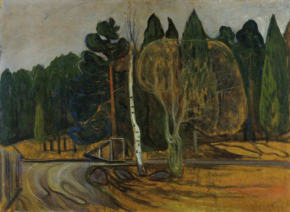 Paysage de printemps à la déneigeuse - Edvard Munch image 1 reproduction de peinture à l’huile