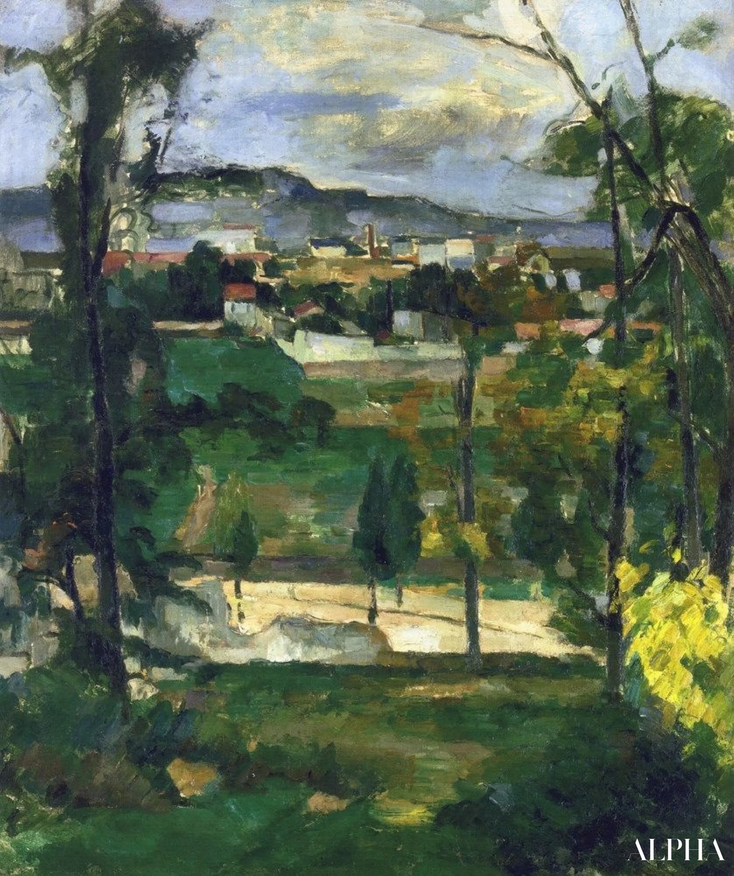 일드프랑스의 마을 풍경 - Paul Cézanne - 고급 그림 및 회화 복제본