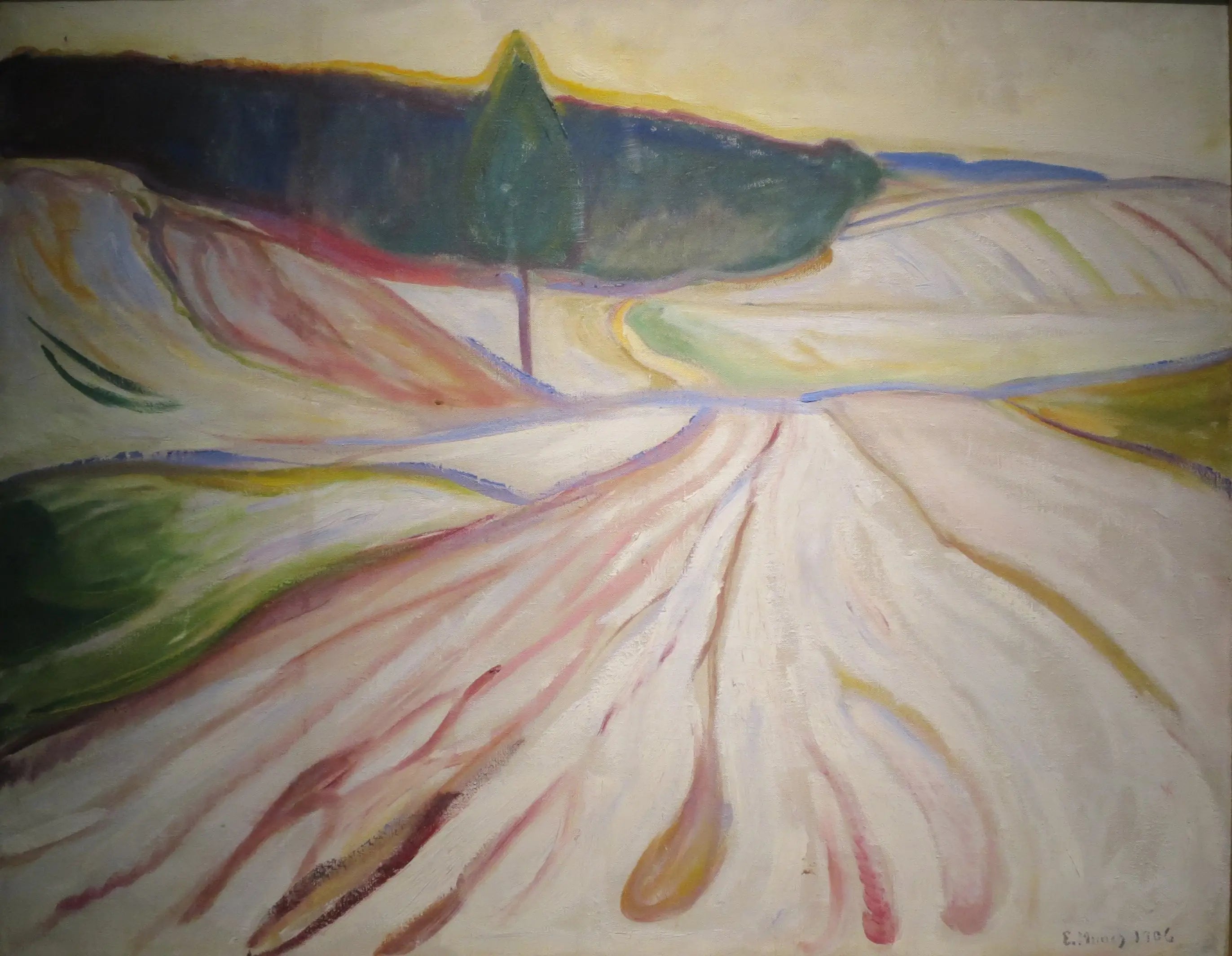 Reproduction du tableau « Paysage d'hiver, Thuringe - Edvard Munch » par Alpha Reproduction en peinture à l’huile