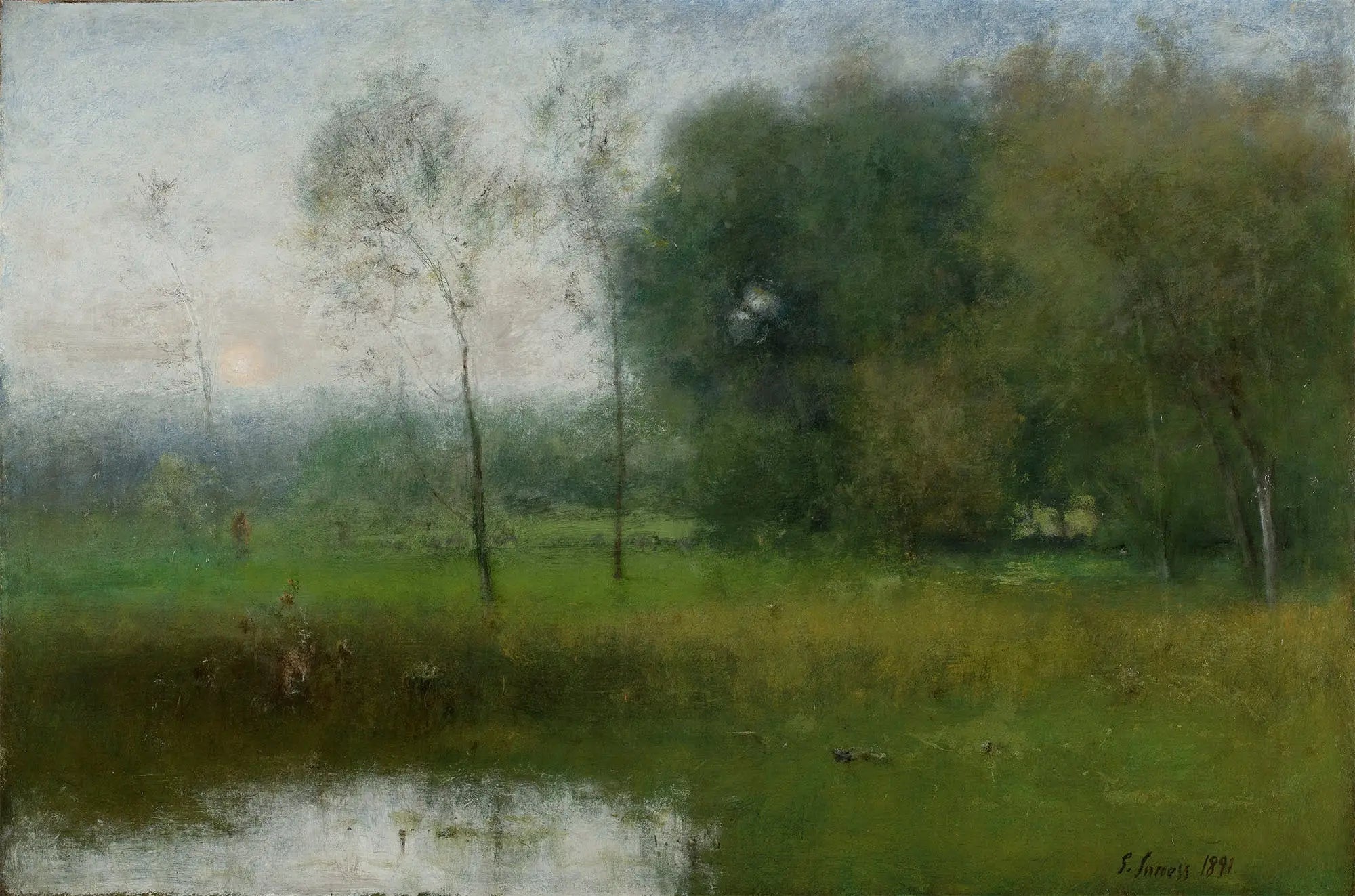 Paysage du New Jersey - George Inness image 1 copie de tableau peinte à la main