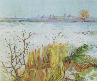 Reproduction du tableau « Paysage enneigé avec Arles en arrière-plan - Vincent van Gogh » par Alpha Reproduction en peinture à l’huile