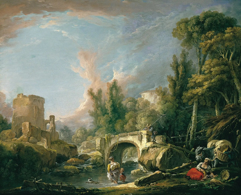 강과 강가 풍경과 폐허 및 다리 - 프랑수아 부셰

Source:
Paysage fluvial avec ruine et pont - François Boucher