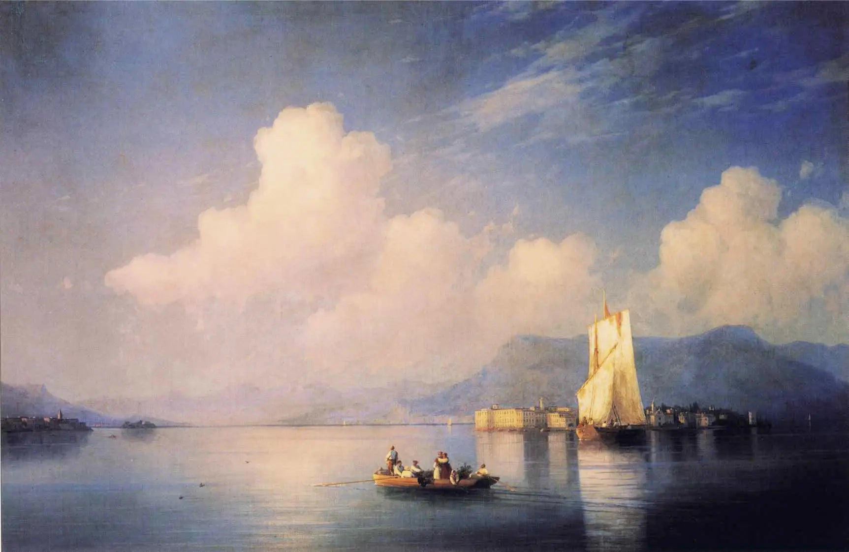 Paysage italien (Lac Majeur), soirée - Ivan Aïvazovski image 1 tableau peint à l’huile sur toile