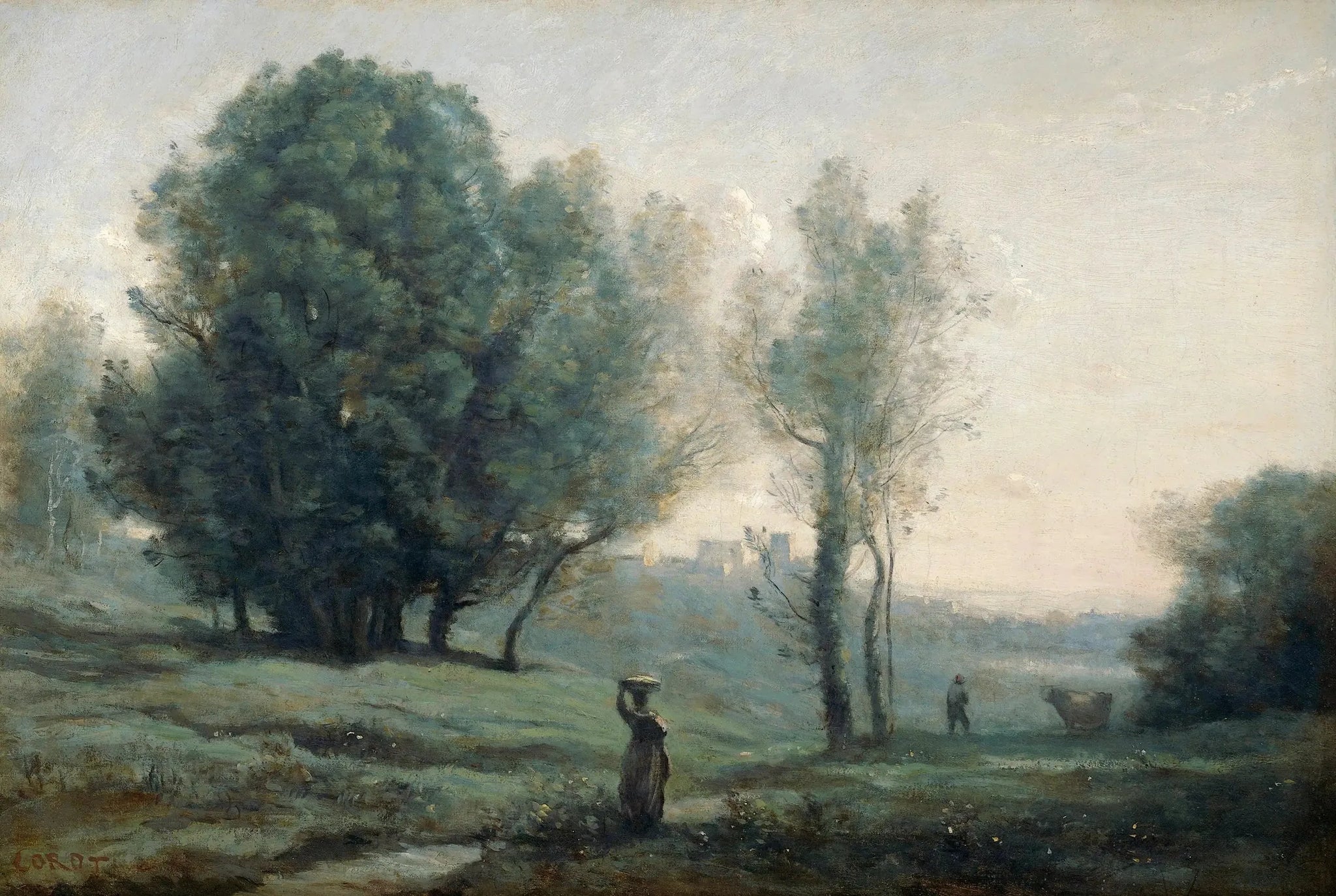 Paysage - Jean-Baptiste Camille Corot image 1 reproduction d’œuvre d’art à l’huile