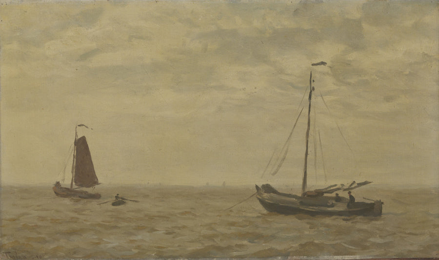 Paysage marin avec bateaux de pêche - Willem Bastiaan Tholen