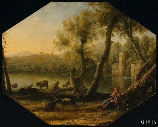 Paysage pastoral - Claude Lorrain - Reproductions de tableaux et peintures haut de gamme