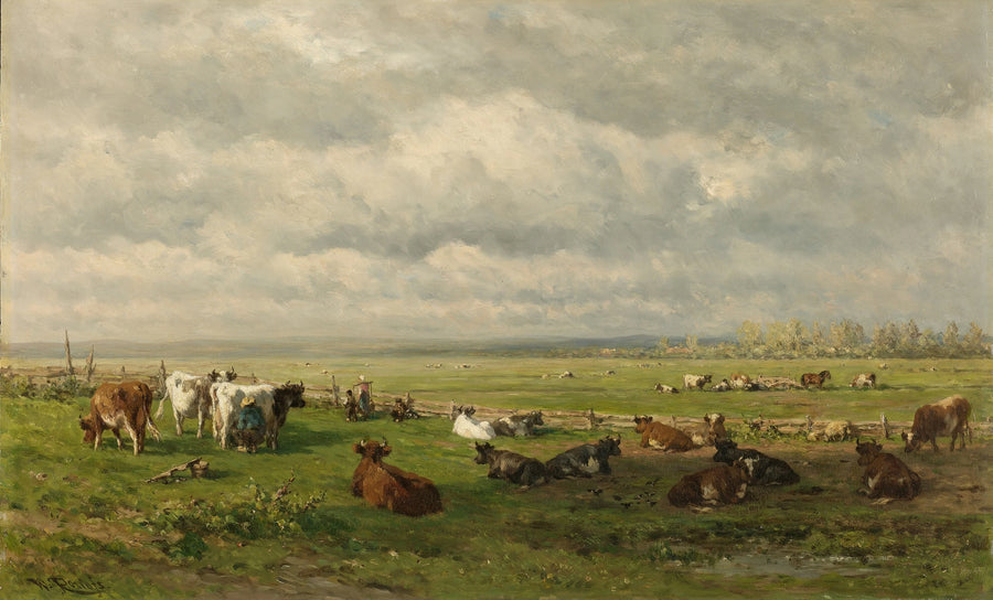 Paysage de prairie avec du bétail - Willem Roelofs