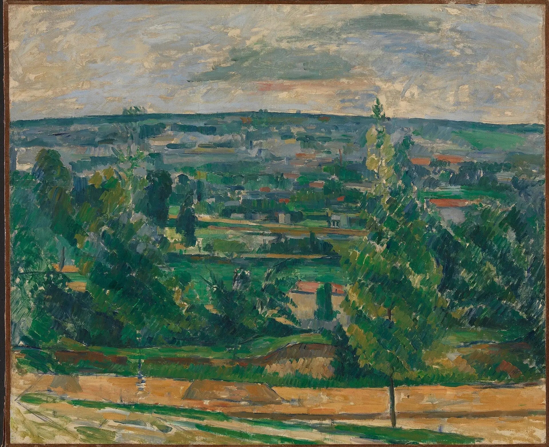 Reproduction du tableau « Paysage près de Melun - Paul Cézanne » par Alpha Reproduction en peinture à l’huile