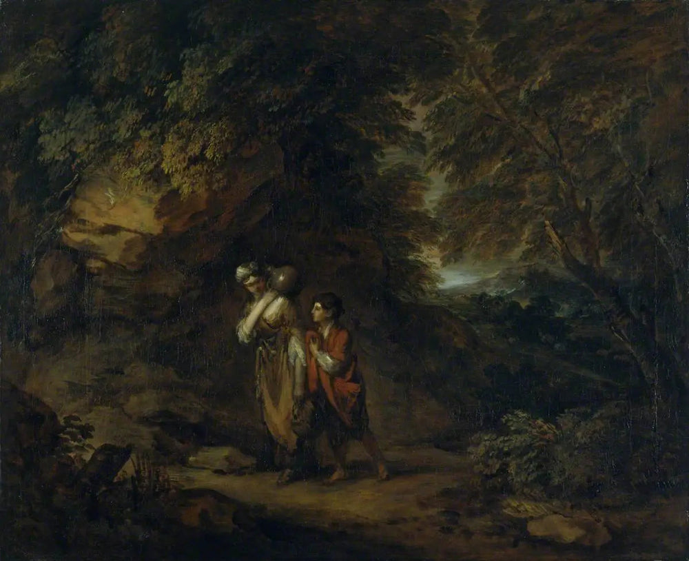 Paysage rocheux avec Agar et Ismaël - Thomas Gainsborough image 1 reproduction d’œuvre d’art à l’huile