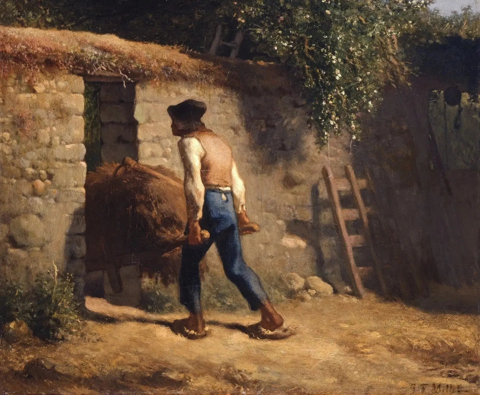 Paysan avec une brouette - Jean-François Millet image 1 reproduction artisanale de tableau
