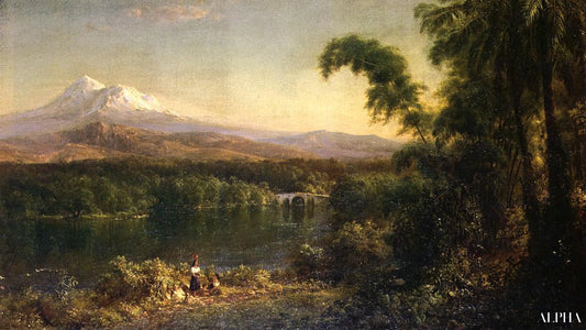 Personnages dans un paysage d'Équateur - Frederic Edwin Church - Reproductions de tableaux et peintures haut de gamme