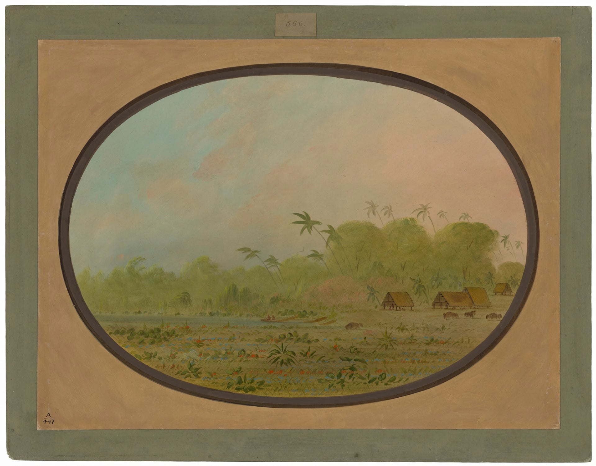 Un petit village d'Indiens Remos - George Catlin