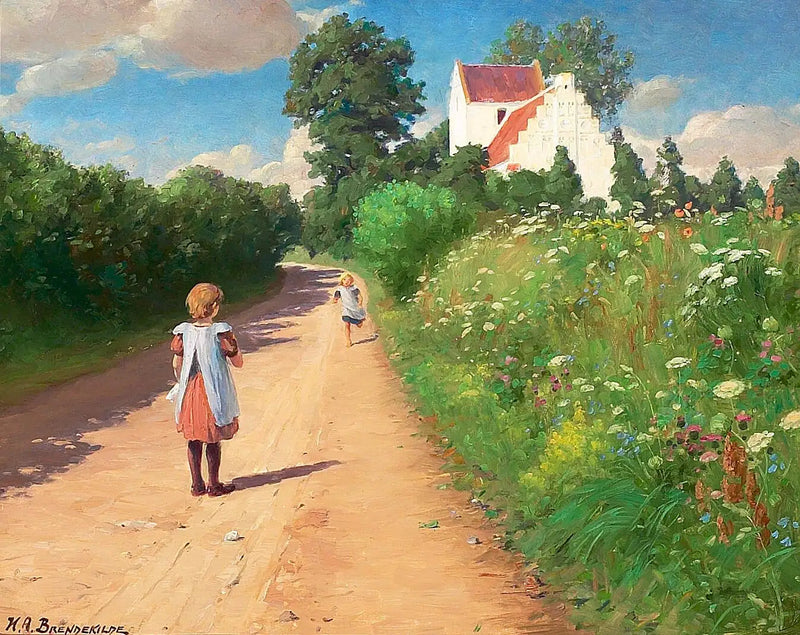 브렌데킬레 교회 앞에서 더운 여름날 작은 소녀들이 노는 모습 - H. A. Brendekilde

Source:
Petites filles jouant devant l'église de Brændekilde par une chaude journée d'été. - H. A. Brendekilde