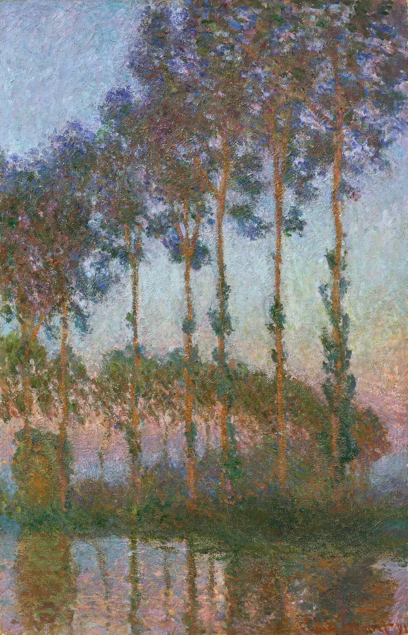 엡트 강가의 포플러, 황혼 - Claude Monet