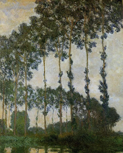 Reproduction du tableau « Peupliers près de Giverny, temps couvert - Claude Monet » par Alpha Reproduction en peinture à l’huile
