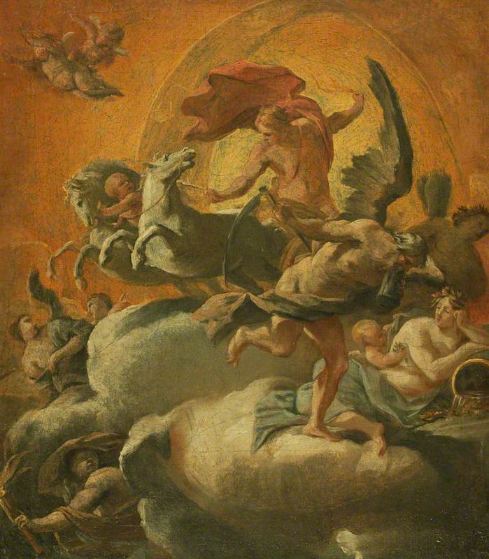 Phaéton sur son char et Chronos - Simon Vouet image 1 copie de tableau peinte à la main