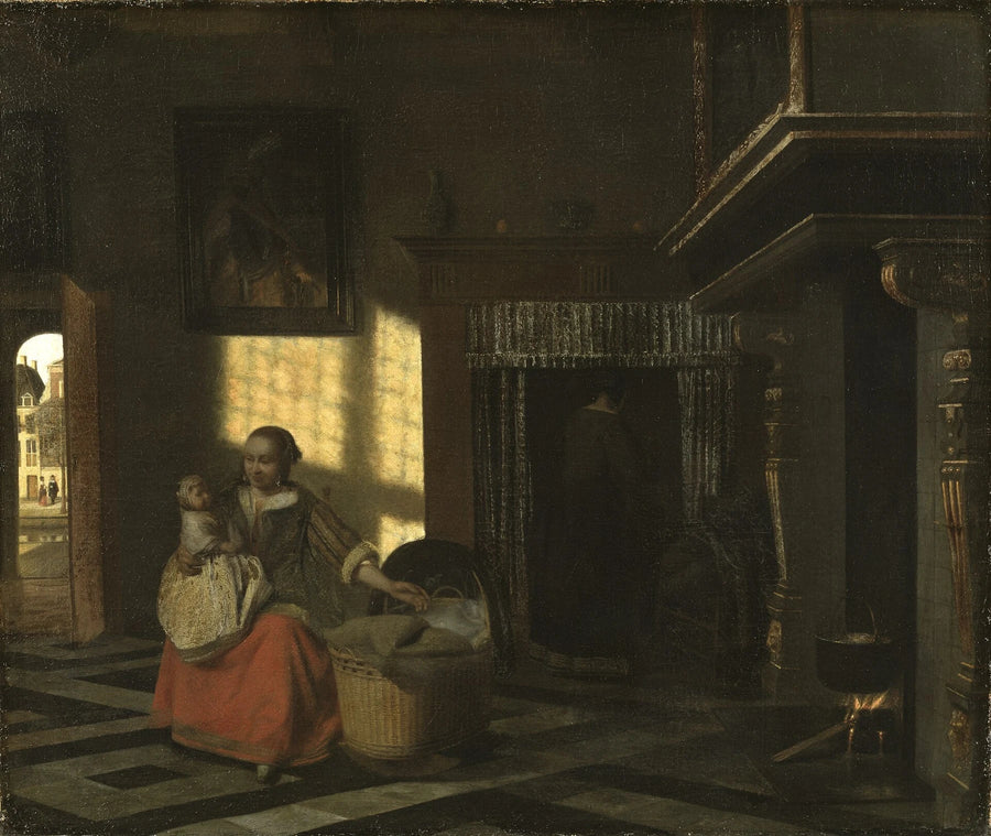 Intérieur avec une mère près d'un berceau - Pieter de Hooch