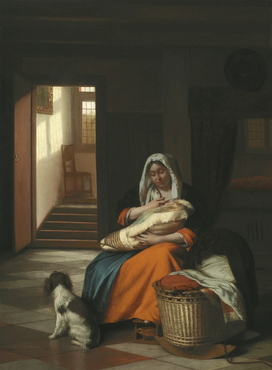 Intérieur avec une femme qui allaite un enfant - Pieter de Hooch