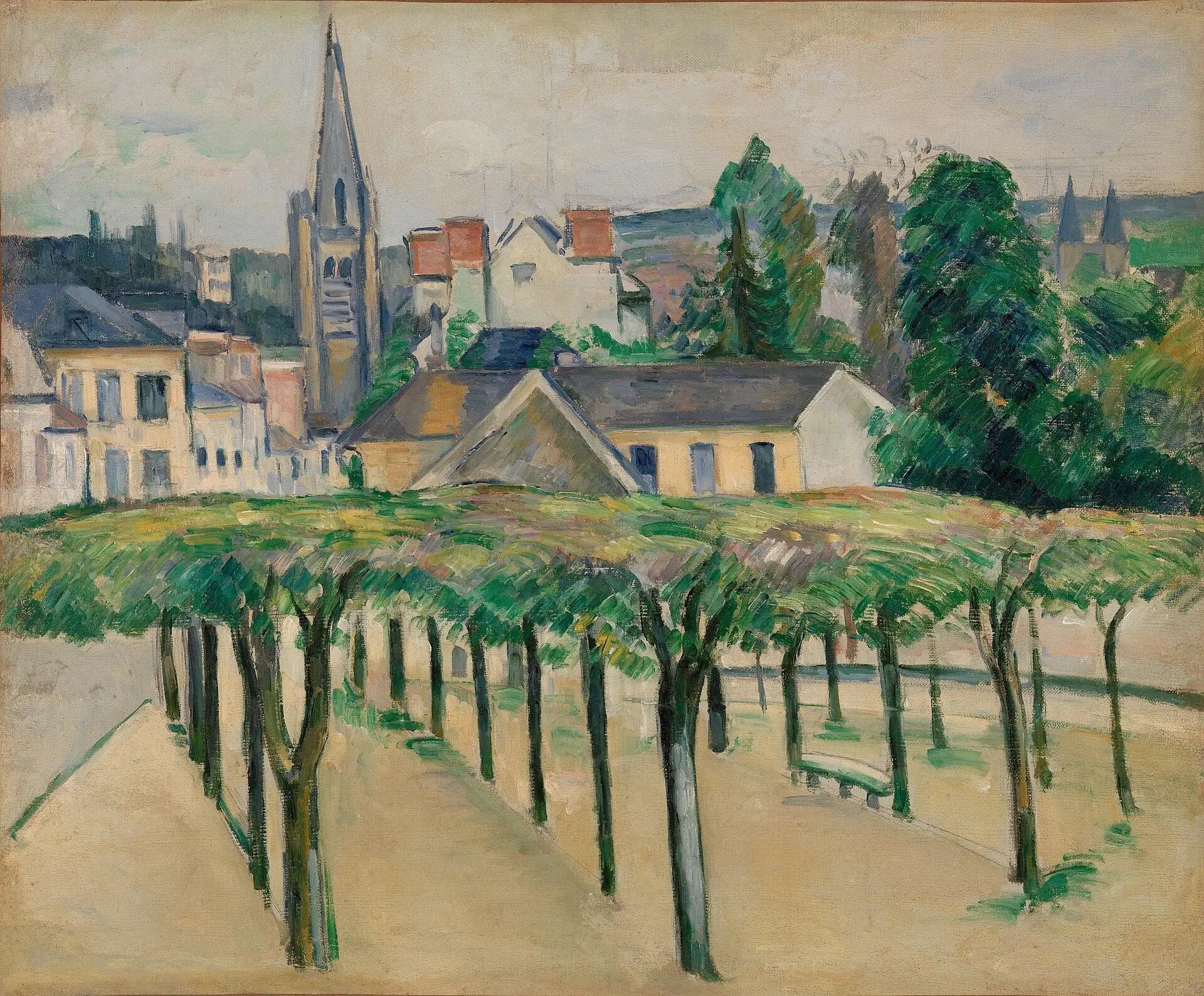 Reproduction du tableau « Place de village - Paul Cézanne » par Alpha Reproduction en peinture à l’huile