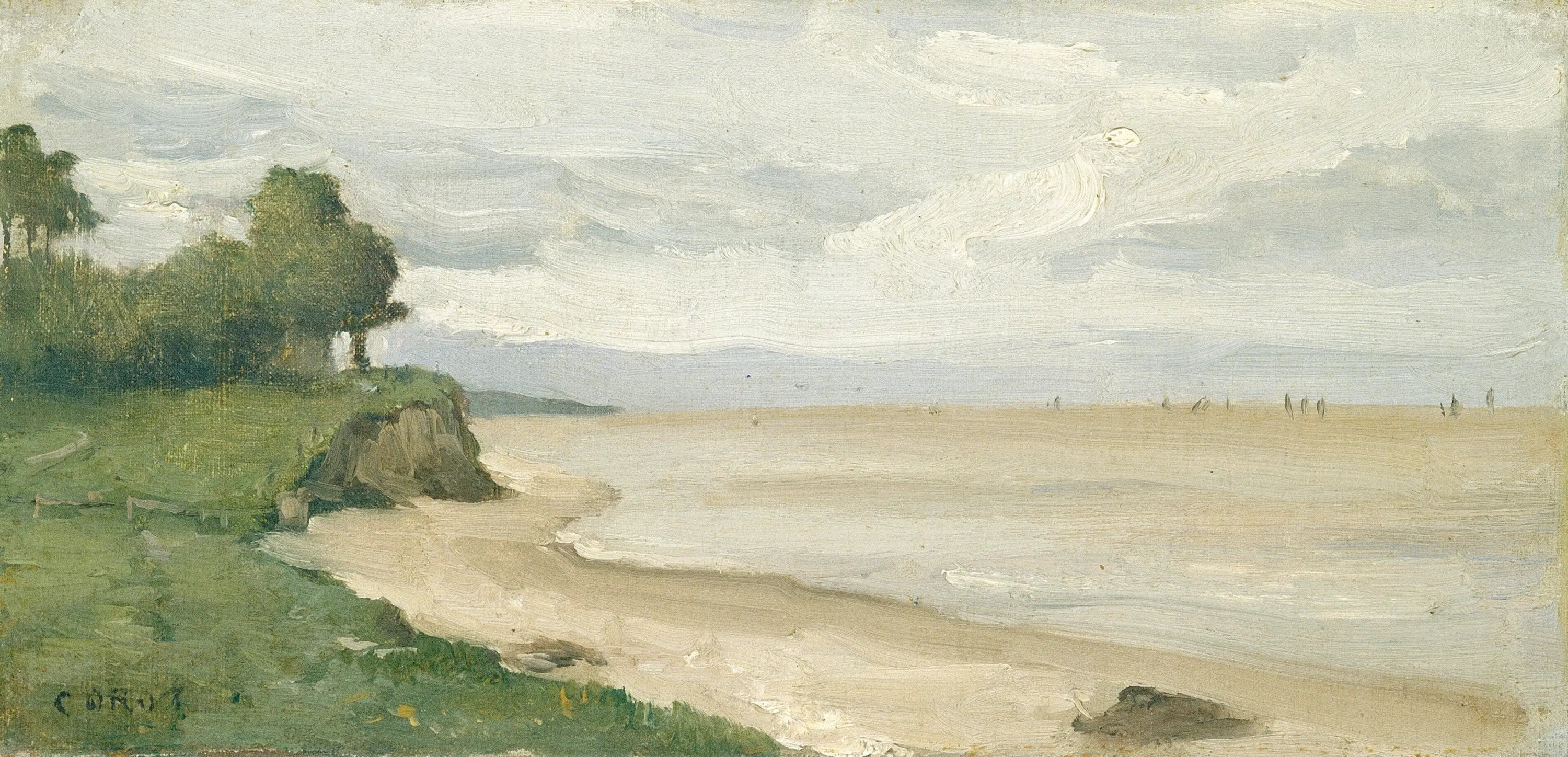 Plage près d’Étretat - Jean-Baptiste Camille Corot - Alpha Reproduction