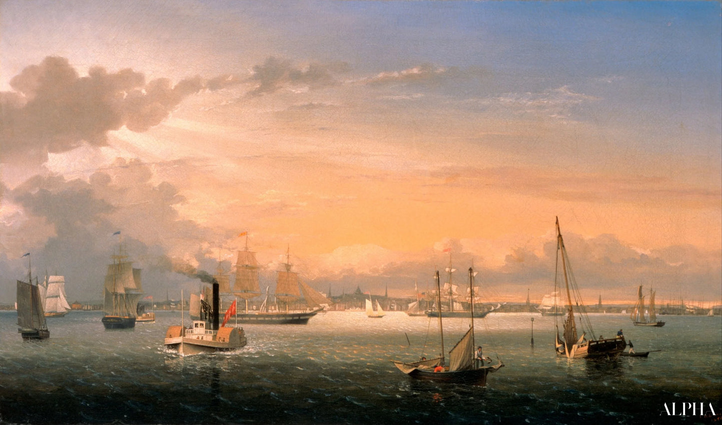 Port de Boston, 1854 - Fitz Henry Lane - Reproductions de tableaux et peintures haut de gamme