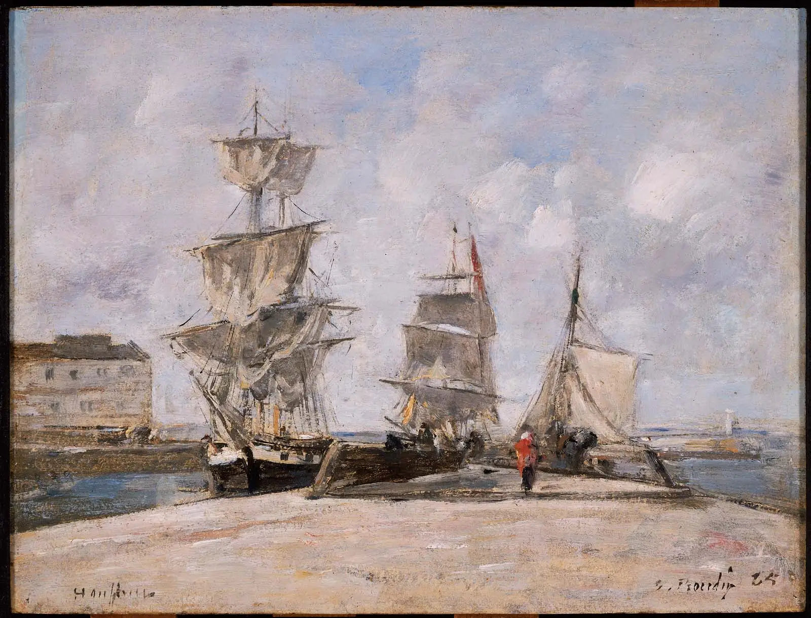 Port de Honfleur - Eugène Boudin image 1 reproduction artisanale de tableau
