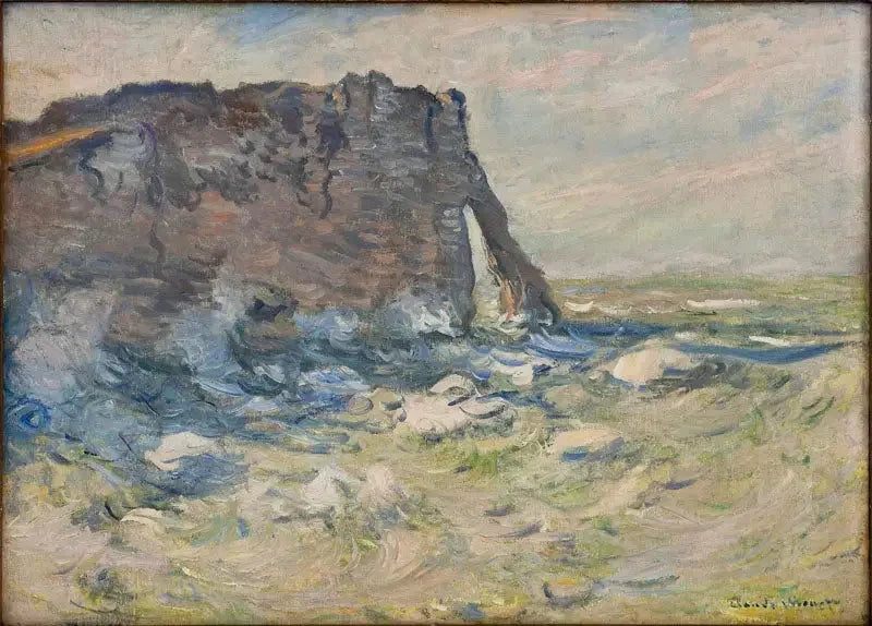 거친 날씨의 절벽과 아발 문 - Claude Monet