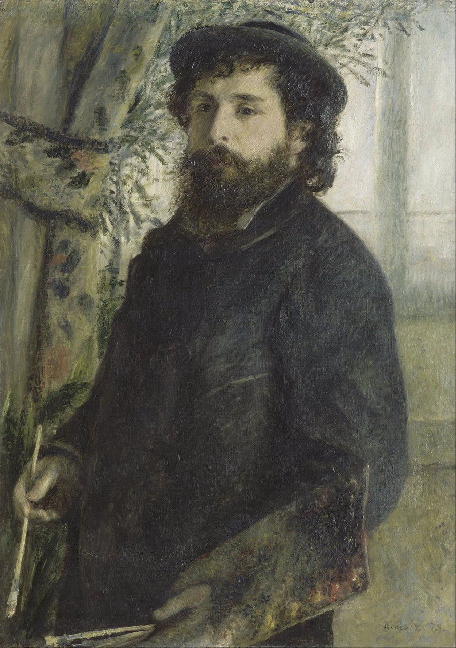 Claude Monet tenant sa palette, portrait peint par Pierre-Auguste Renoir en 1875, musée d’Orsay RF 3666