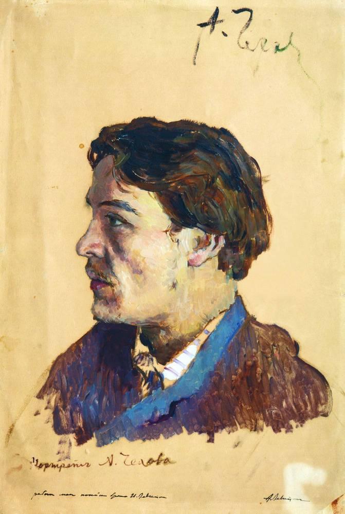Portrait d'A.P. Tchekhov (Isaac Levitan) - 1885-1886 - Isaac Levitan image 1 copie peinte à la main à l’huile