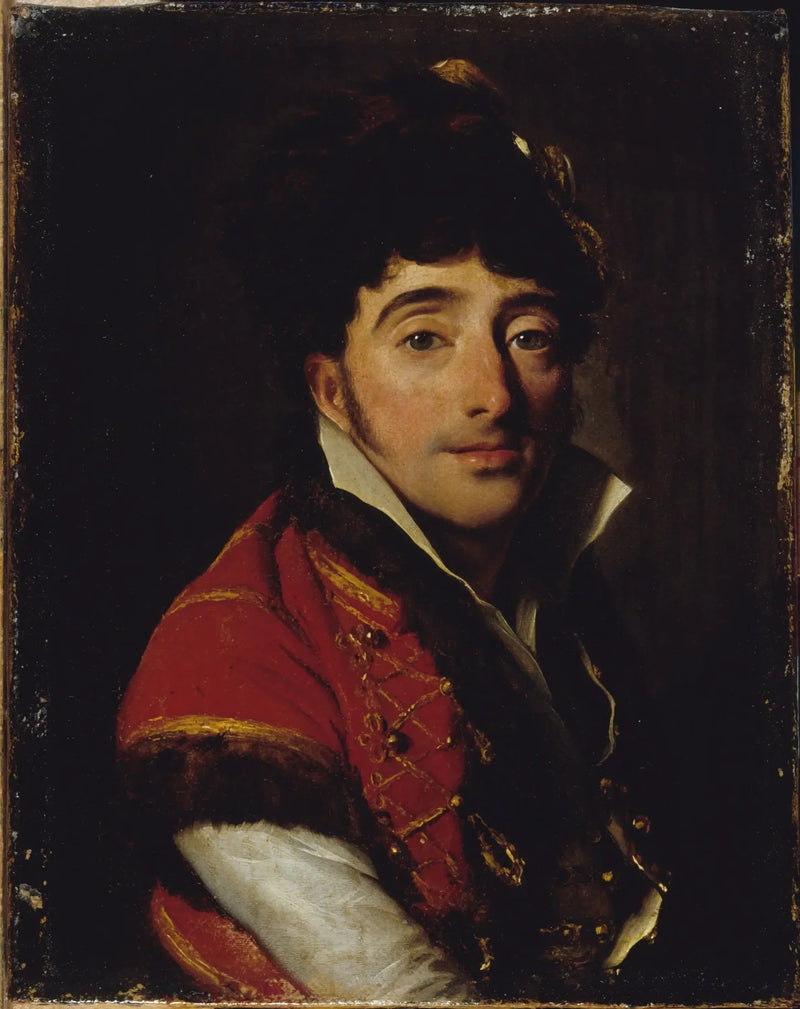 배우의 초상화, 털 장식이 달린 빨간 재킷 - Louis-Léopold Boilly