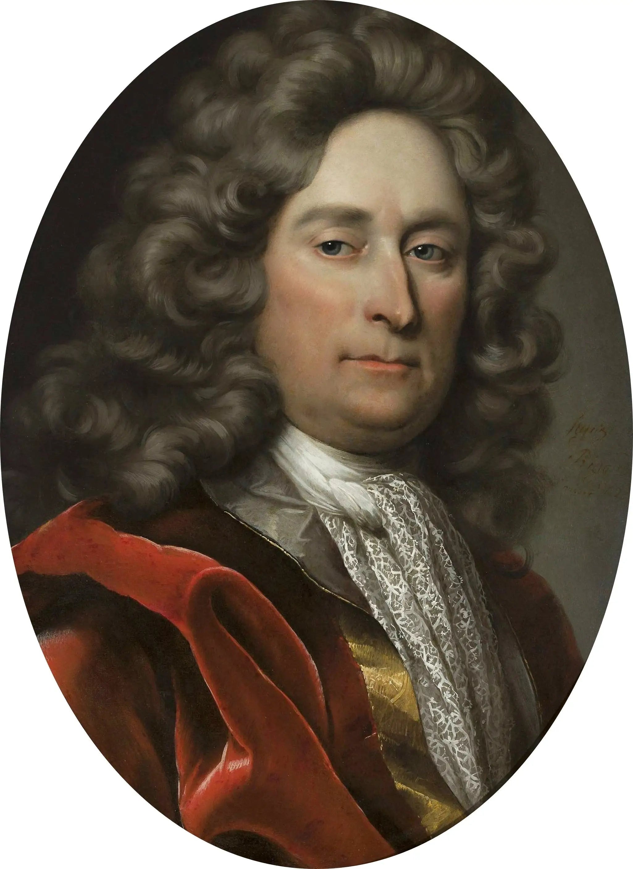 Portrait d'un homme dans une perruque grise. - Hyacinthe Rigaud image 1 reproduction de peinture à l’huile