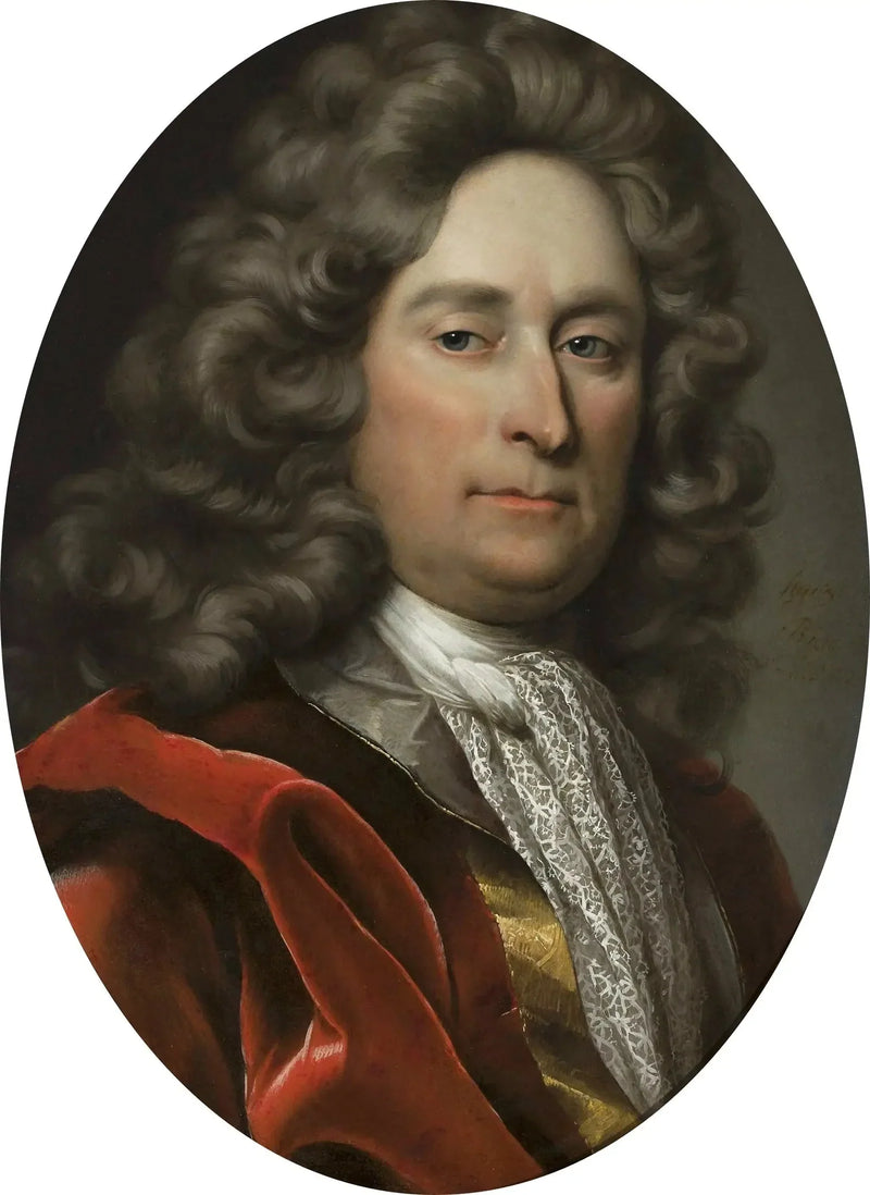 회색 가발을 쓴 남성의 초상화 - Hyacinthe Rigaud