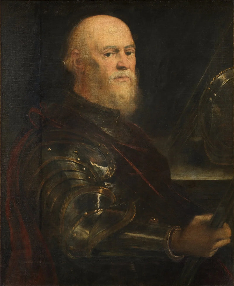 갑옷을 입고 지휘봉을 들고 있는 남성 초상화, 아마도 Jan Amor Tarnowski - Jacopo Tintoretto
