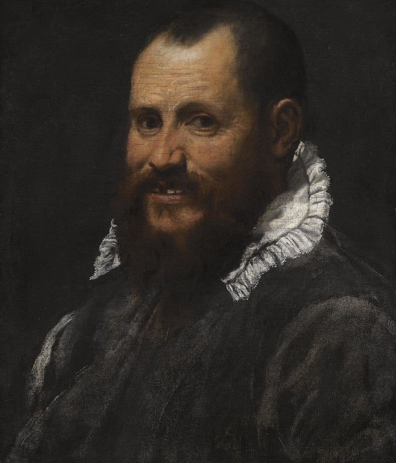 흉상에 흰색 칼라를 입은 남성의 초상화 - Annibale Carracci